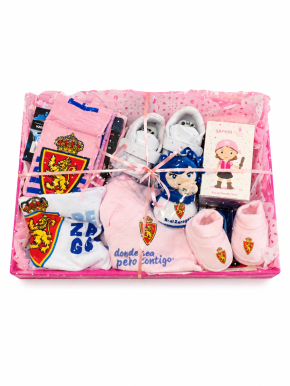 Cesta recién nacido rosa